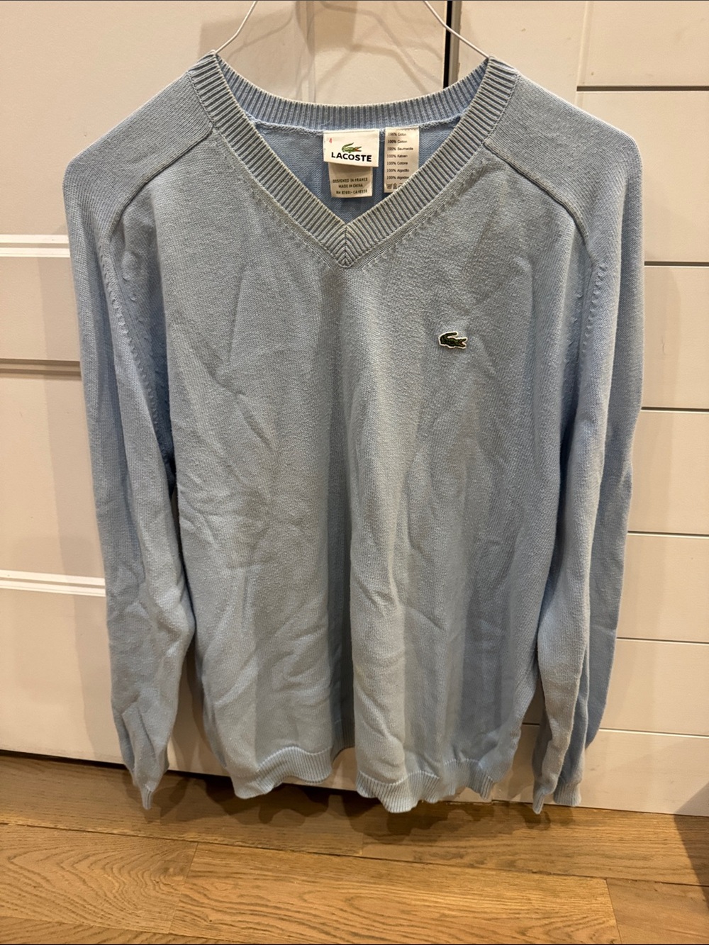 Lacoste Men's Pale Blue V-Neck Sweater